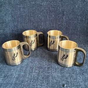 Set Of Four SAN ANTONIO SPURS Stainless Steel Demitasse Cups